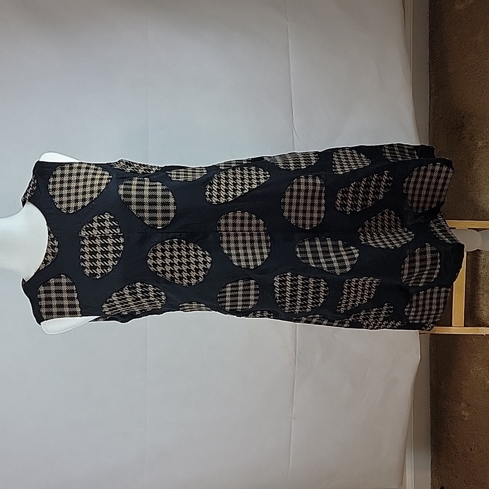 Black and Brown Plaid Circle Nuno Dress